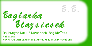 boglarka blazsicsek business card